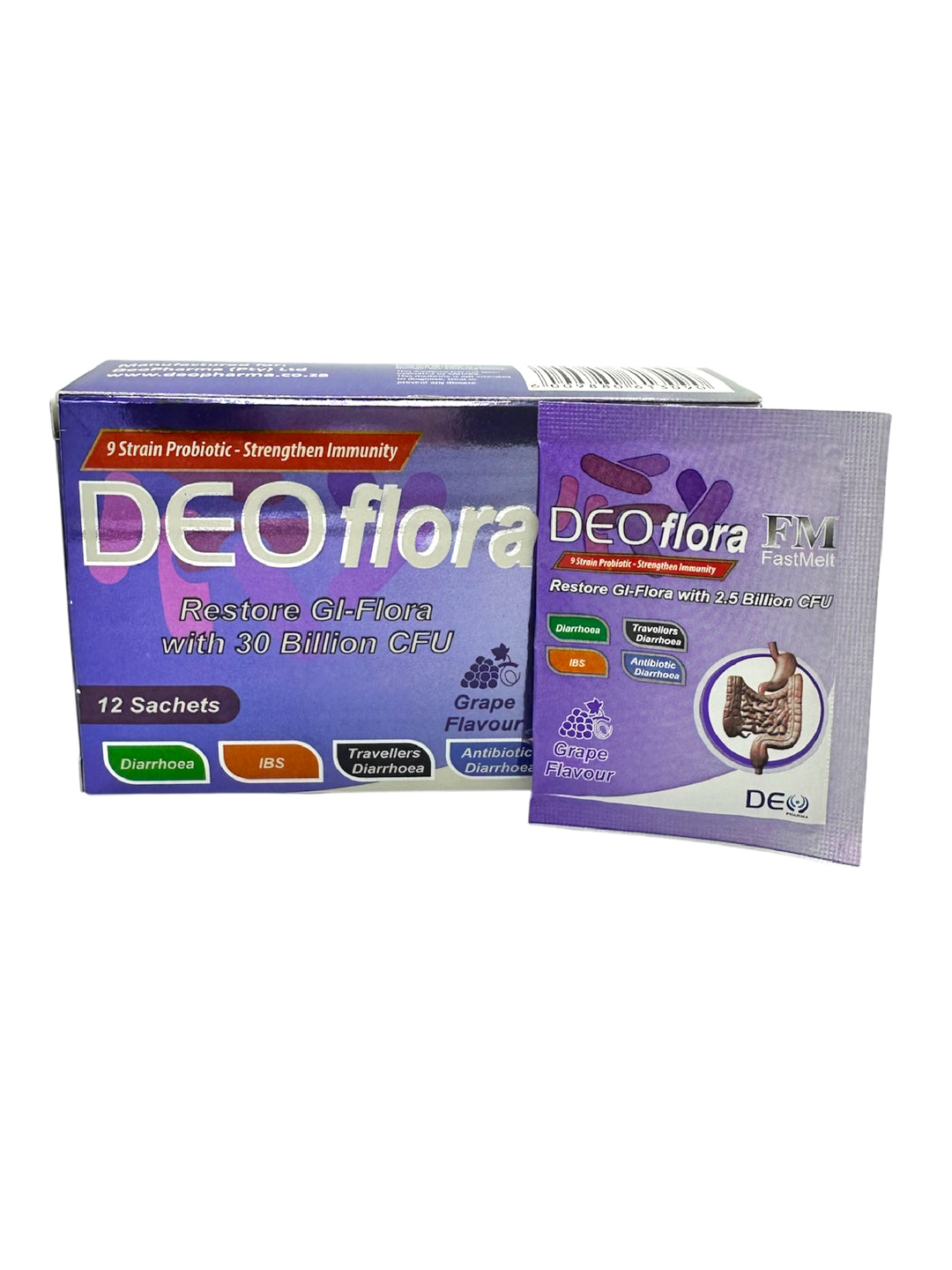 DeoFlora Fast Melt Probiotic Grape Flavour - 12 Sachets