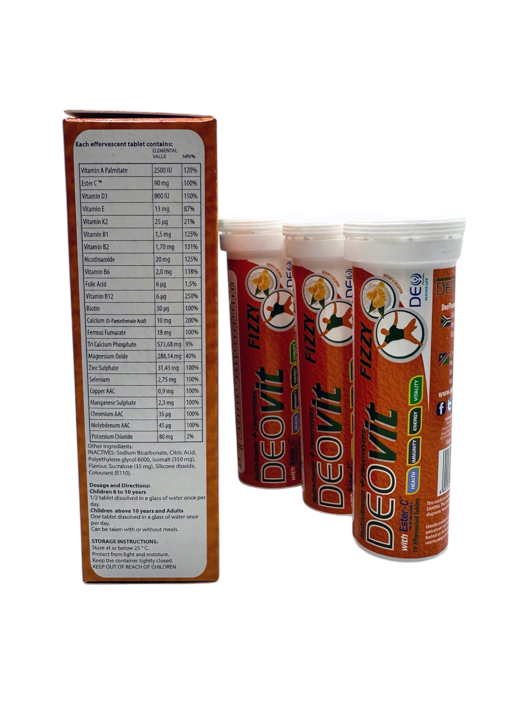 DeoVit Fizzy with Ester-C Naartjie - 30 Effervescent Tablets