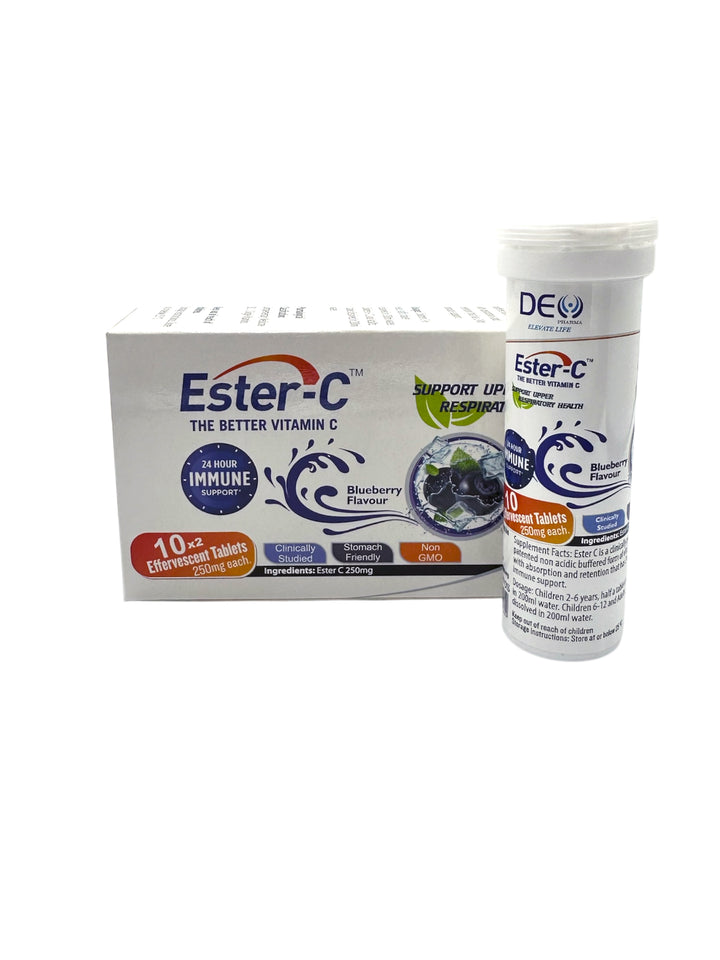 Deo Pharma Ester-C Vitamin C Blueberry - 20 Effervescent Tablets