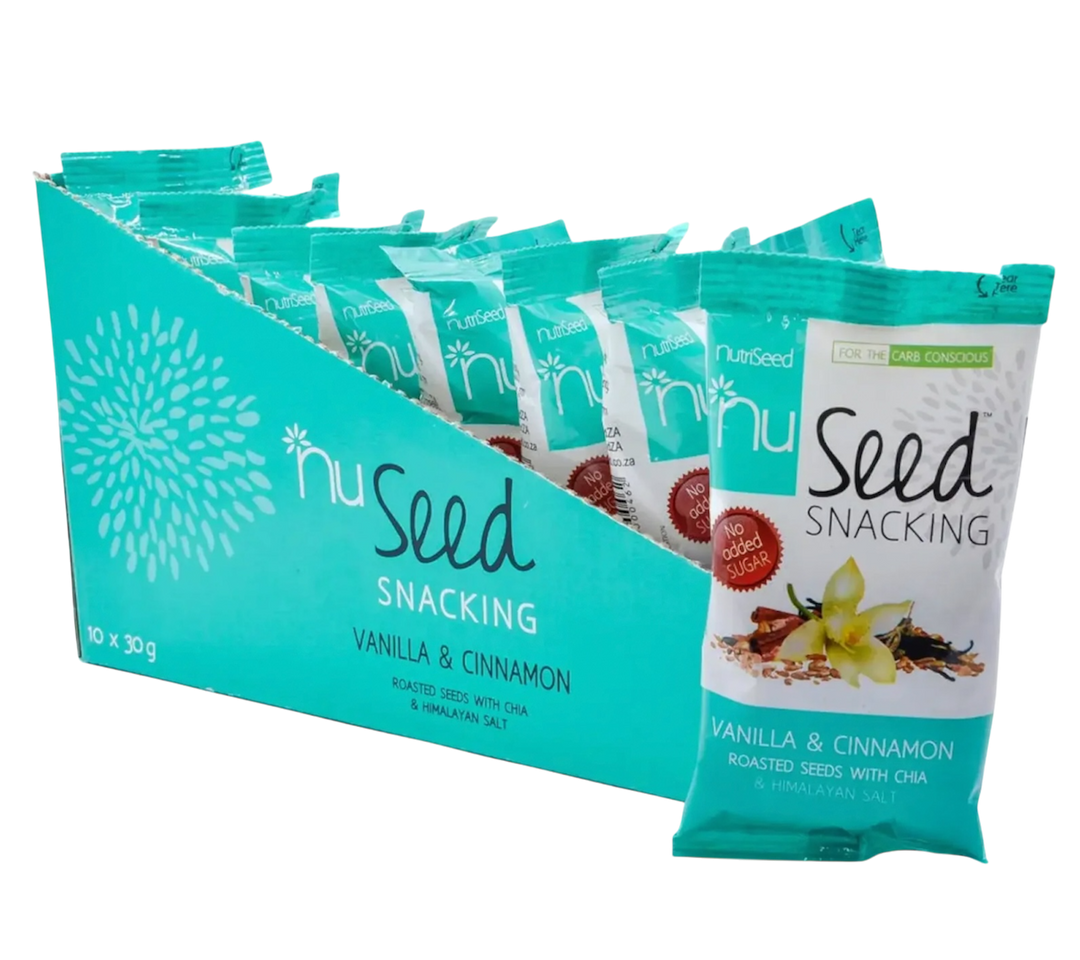NuSeed Vanilla and Chia Roasted Seeds Dispenser - 10 x 30g