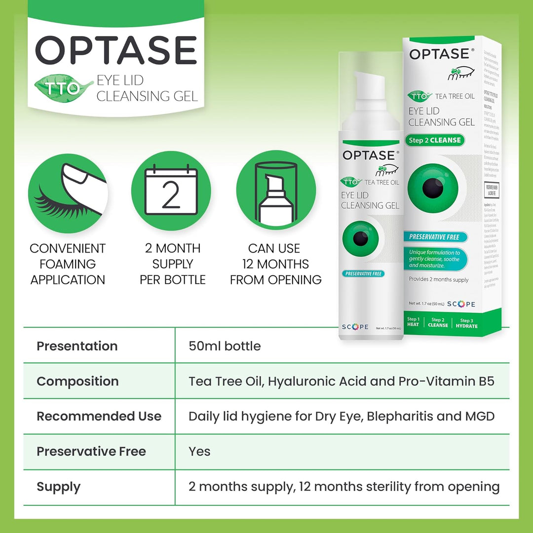 Optase Tea Tree Oil Eyelid Cleansing Gel - 50ml